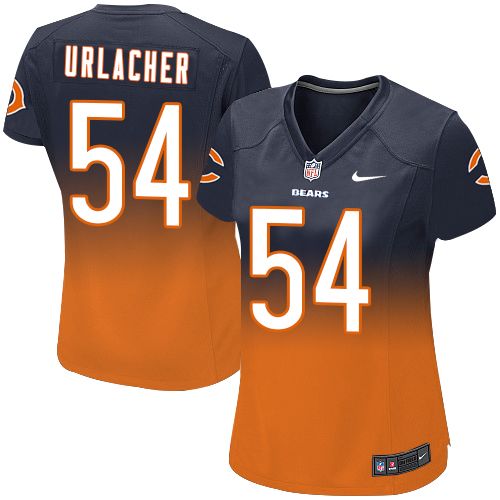 Women's Elite Brian Urlacher Nike Jersey Navy/Orange - #54 Fadeaway NFL Chicago Bears